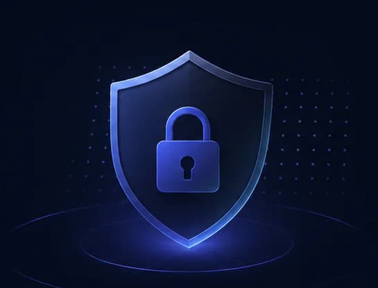 Digital security shield with lock icon representing EasyWebinar's enterprise-grade infrastructure