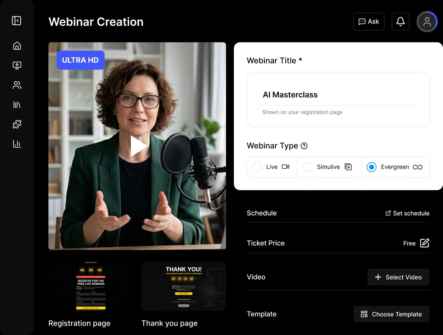 Live + automated + on-demand webinars