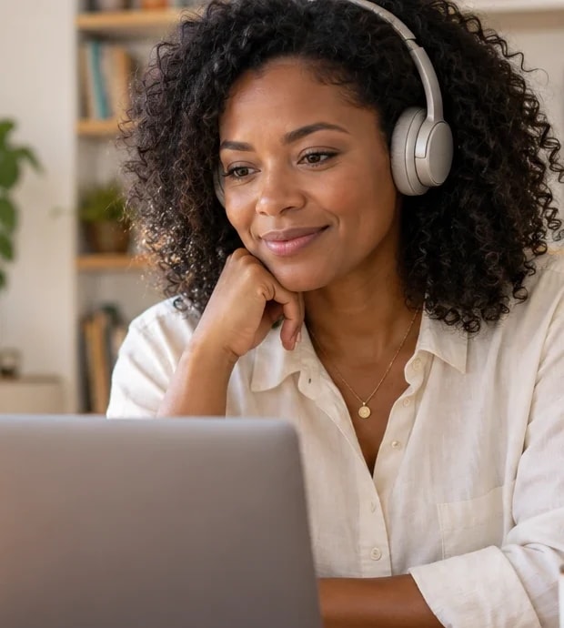Presenter inviting attendees to a next step