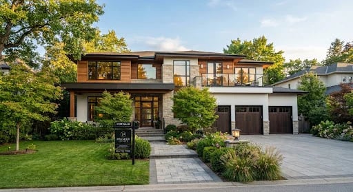 Modern home listed for a virtual property tour
