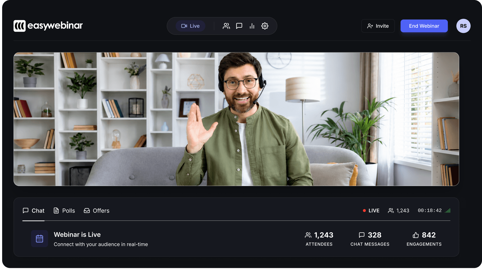 EasyWebinar live dashboard