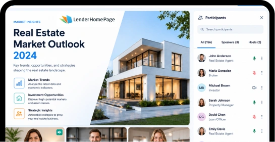 Real estate webinar platform screenshot