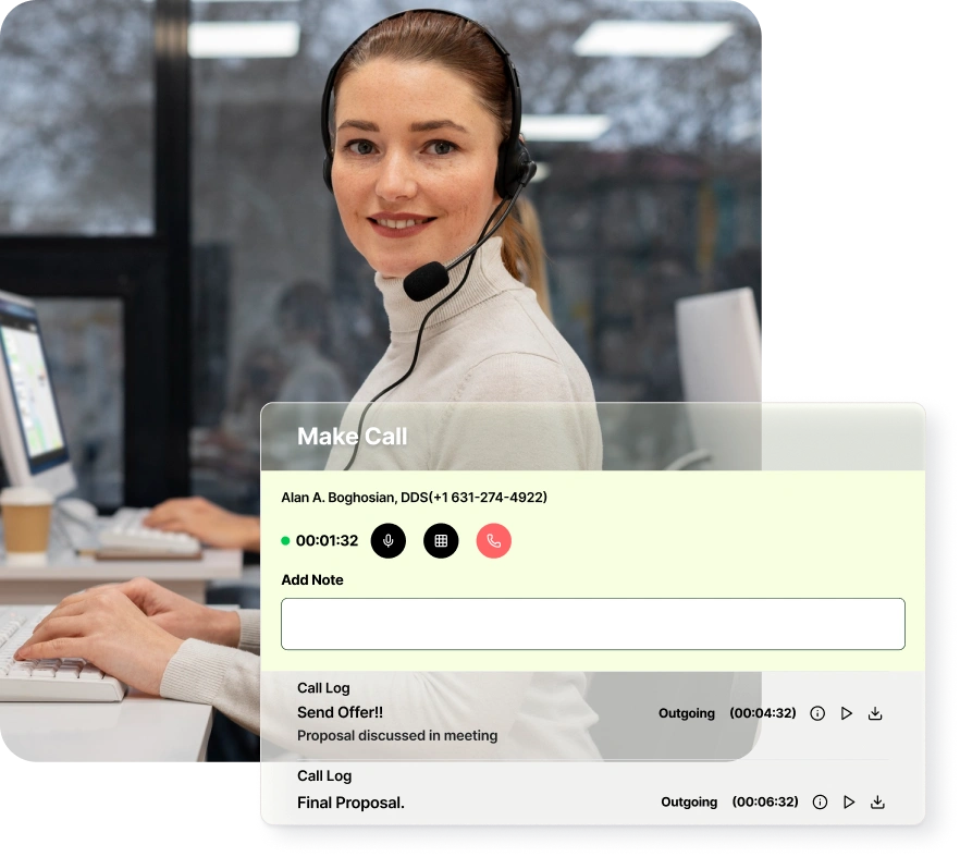Assign, Dial, Close Dashboard