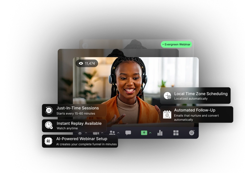 Evergreen webinar live in EasyWebinar
