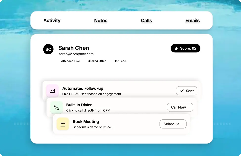 Sell directly inside your webinar