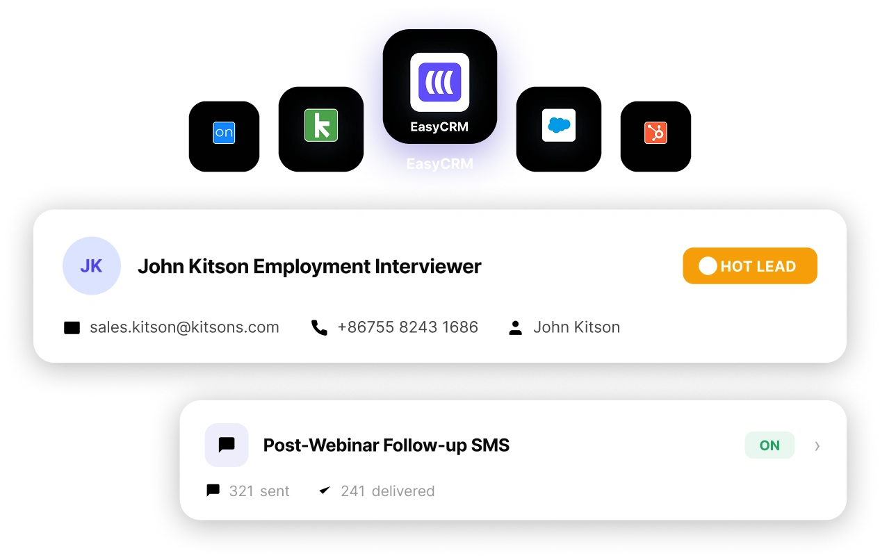 EasyWebinar CRM and conversion tools