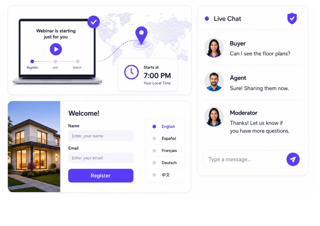 EasyWebinar international buyer webinar with timezone automation