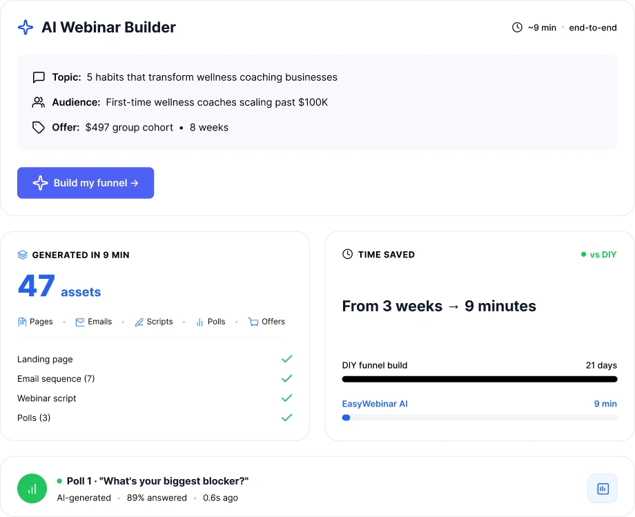 AI webinar funnel builder in 10 minutes