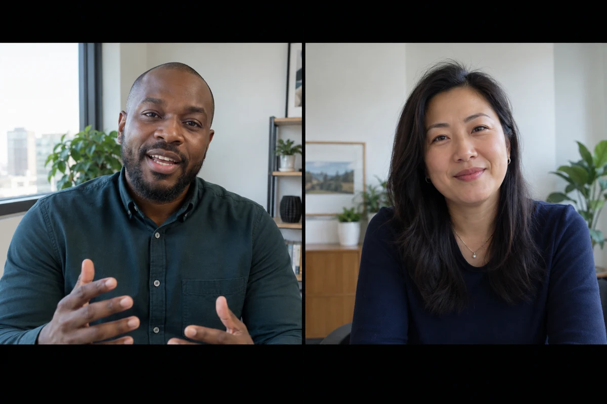 Trainer and product expert leading an online session