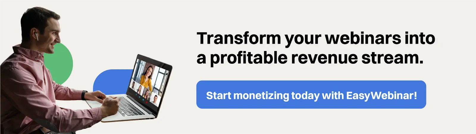EasyWebinar platform showcasing different webinar revenue models