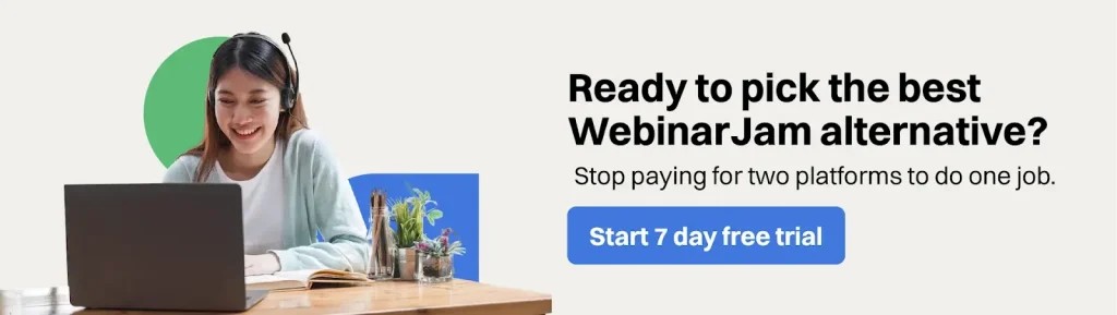 EasyWebinar, the best WebinarJam alternative for live and evergreen webinars. Start a free trial.